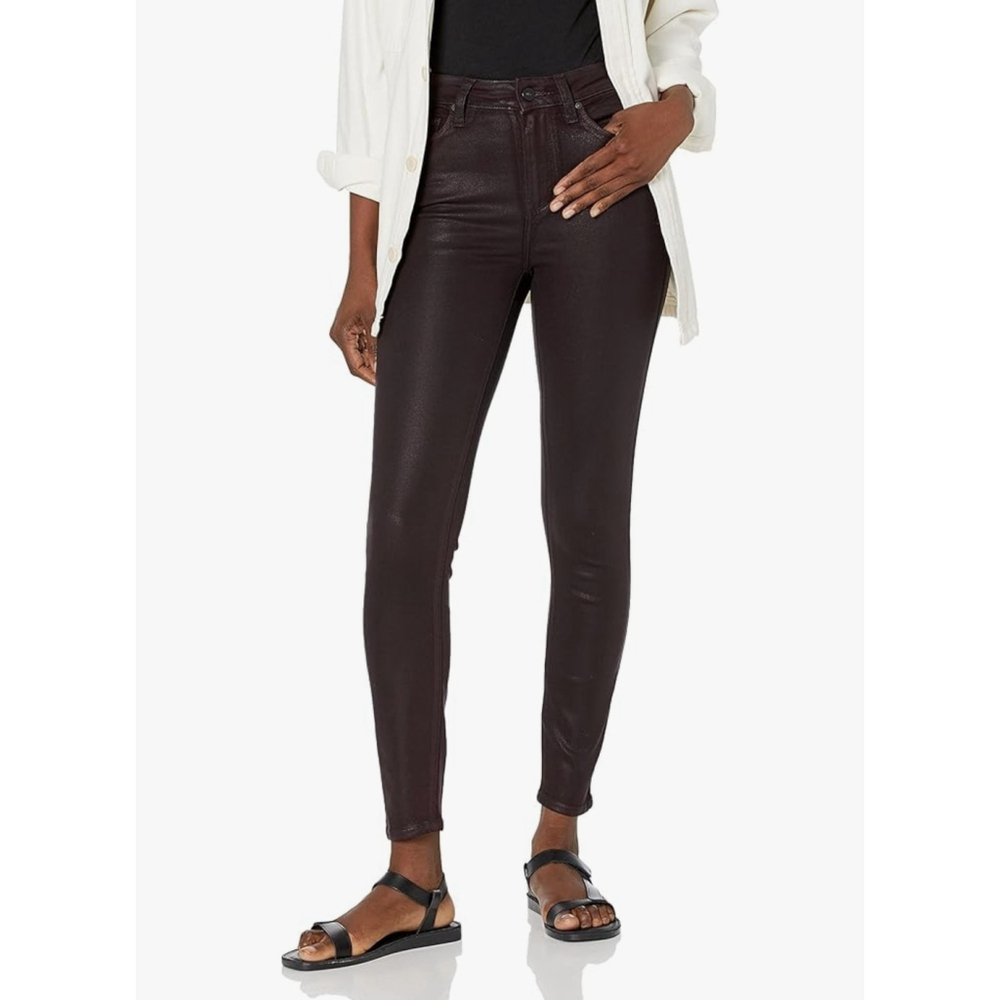 NEW $219 Paige Hoxton Ankle Jeans Deep Emerald Luxe Coating Size 32 - Picture 3 of 6